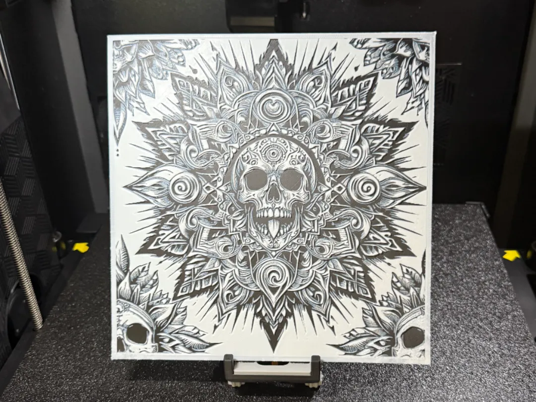 Skull w/Flower Design 180x185mm Hue Forge