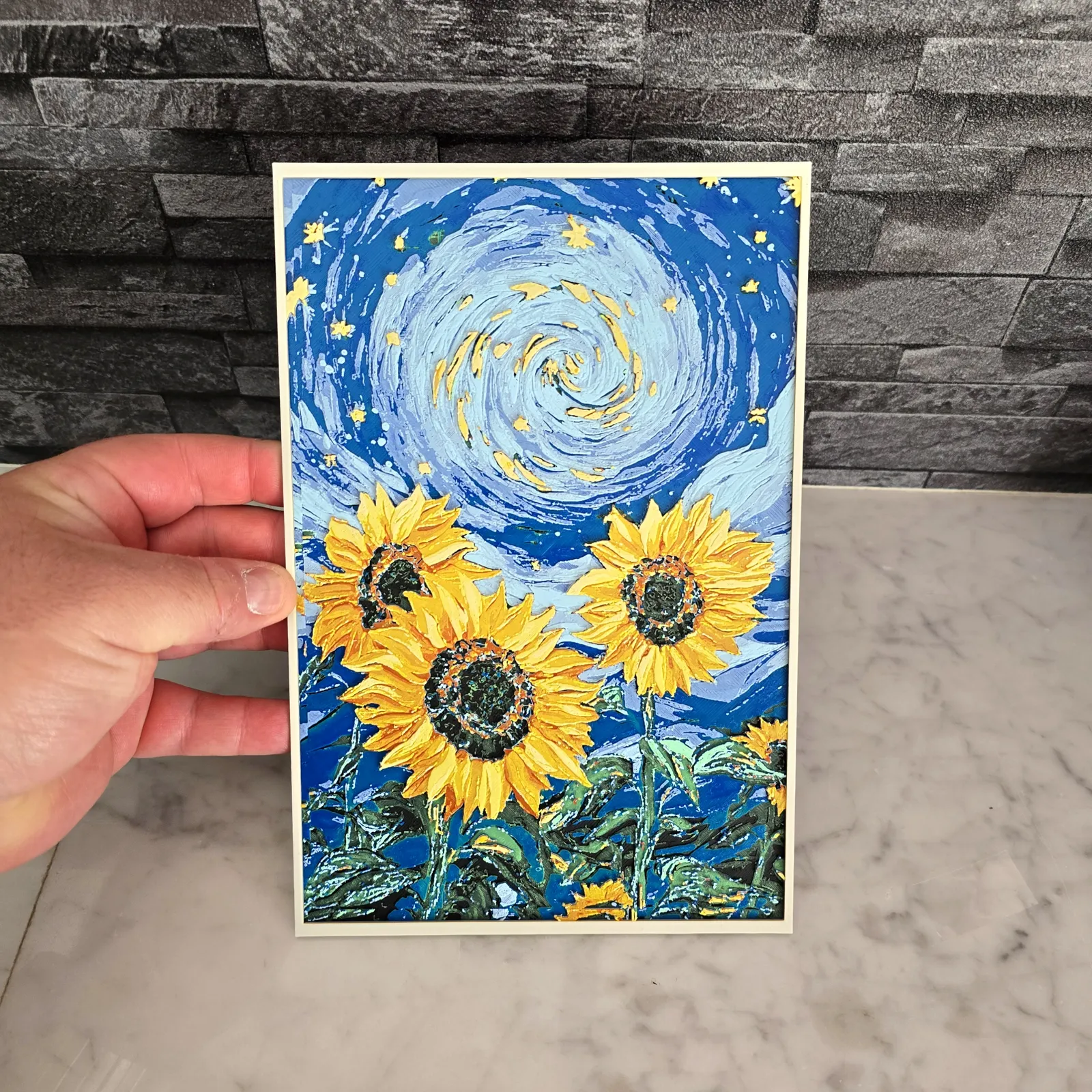 Hueforge sunflower style Van Gogh