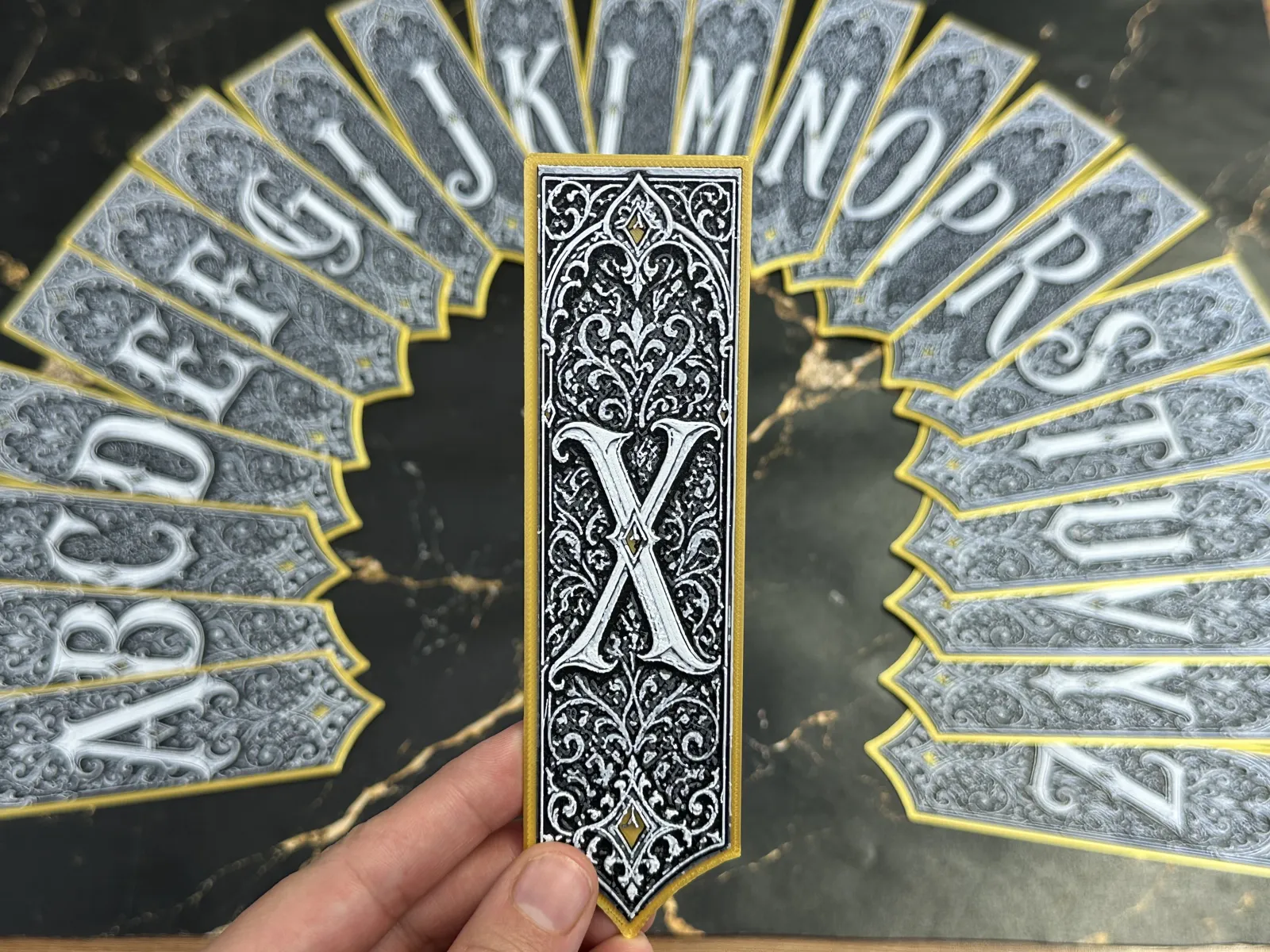 Gothic Letter X Bookmark - HueForge Alphabet