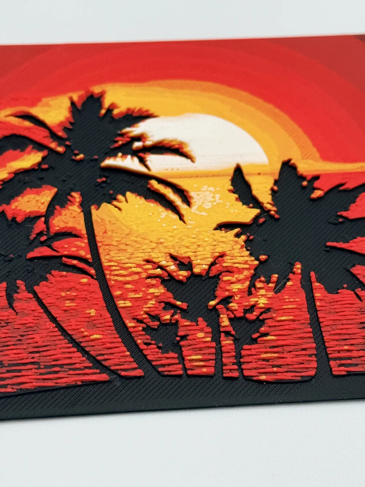 Palm Silhouette Sunset Hueforge