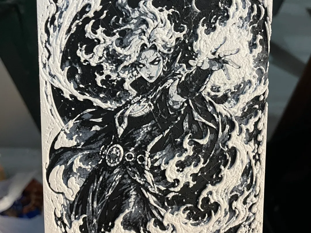 Woman Fire Mage B/W Hueforge