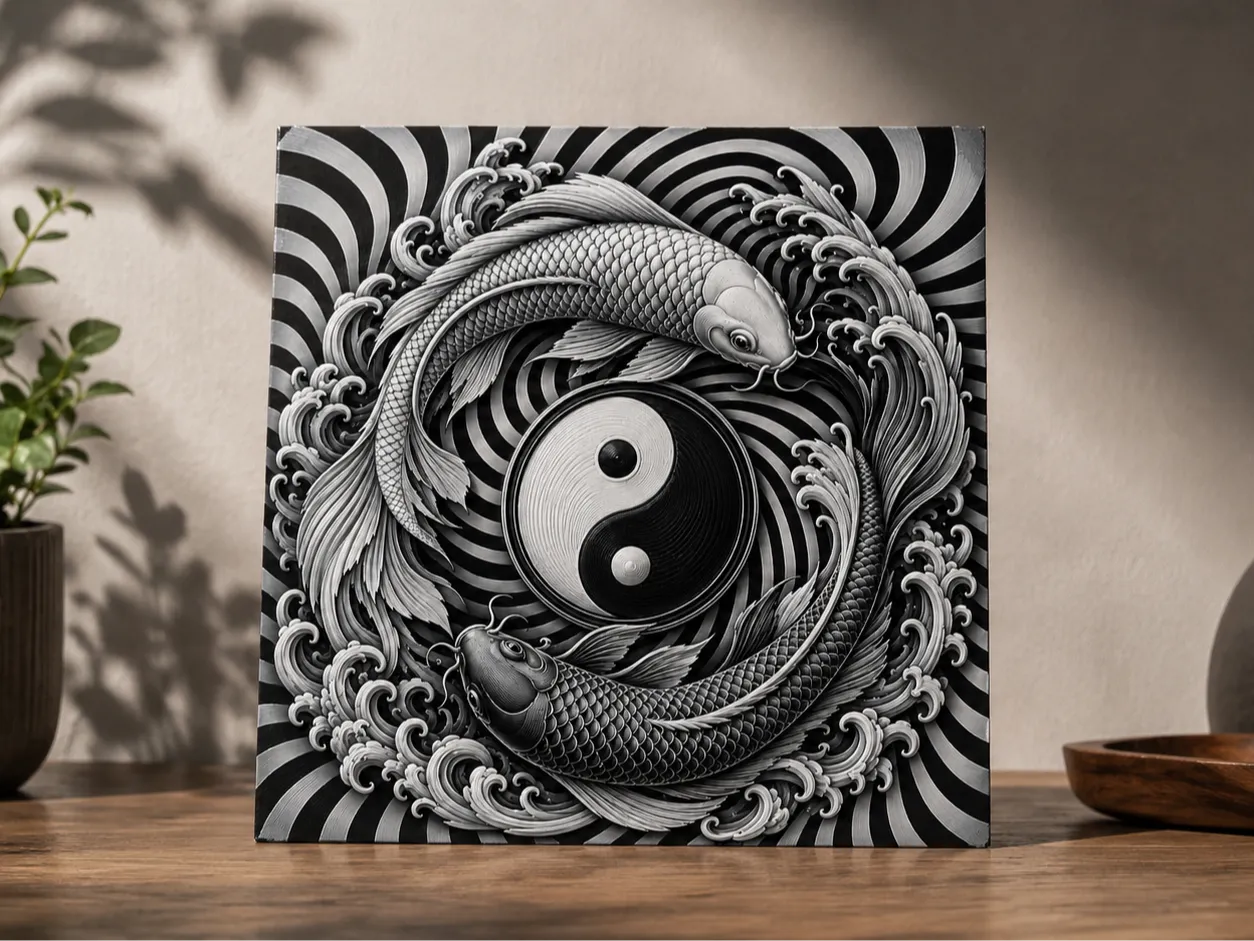 PsyKoi - Cycle of Harmony - HueForge Wall Art