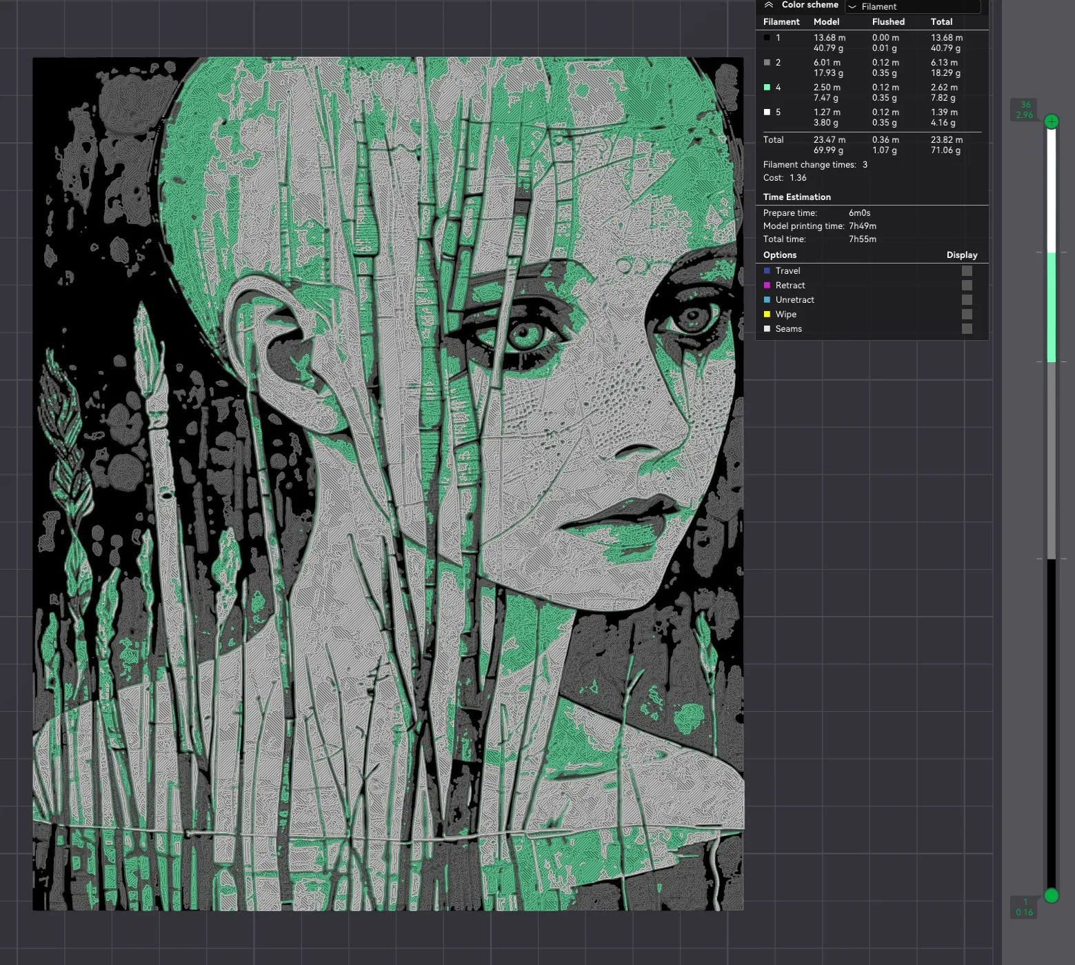 Reeds Abstract Art Hueforge Set Part 01 - Filament Painting