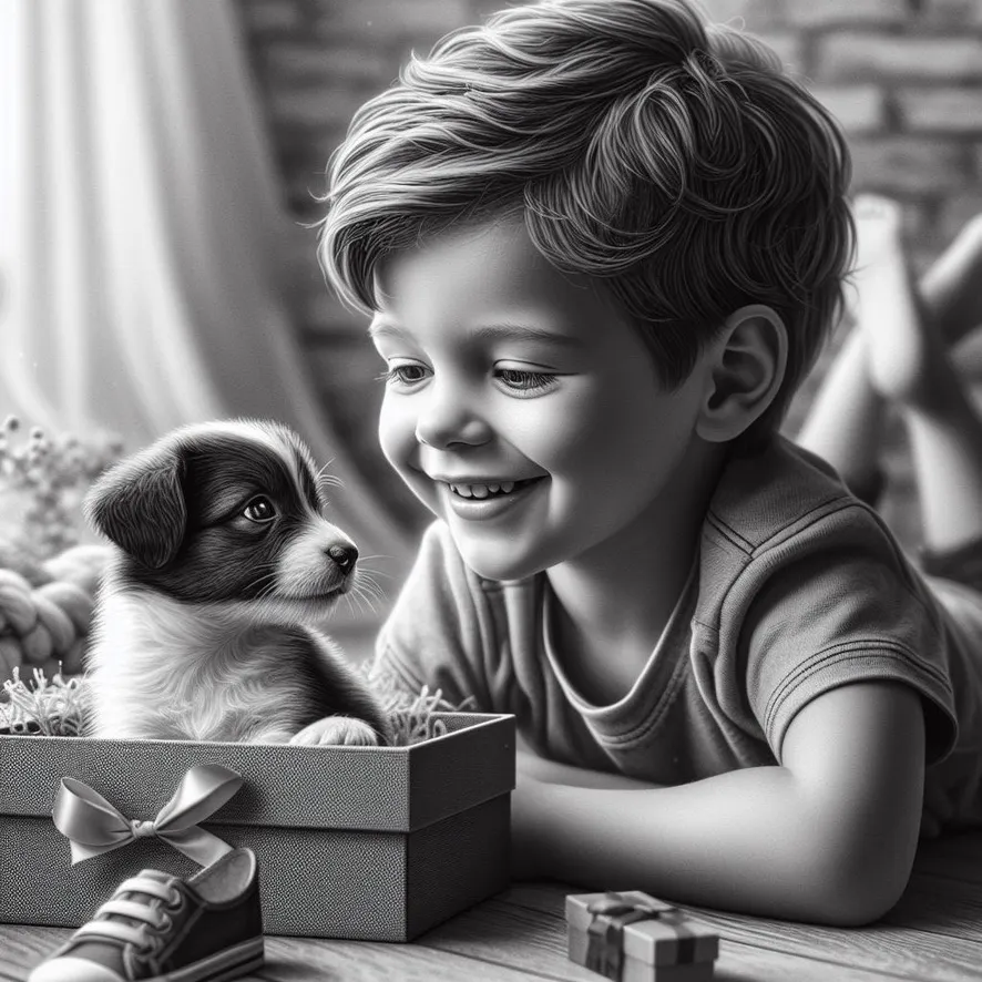 A boy and his puppy #4