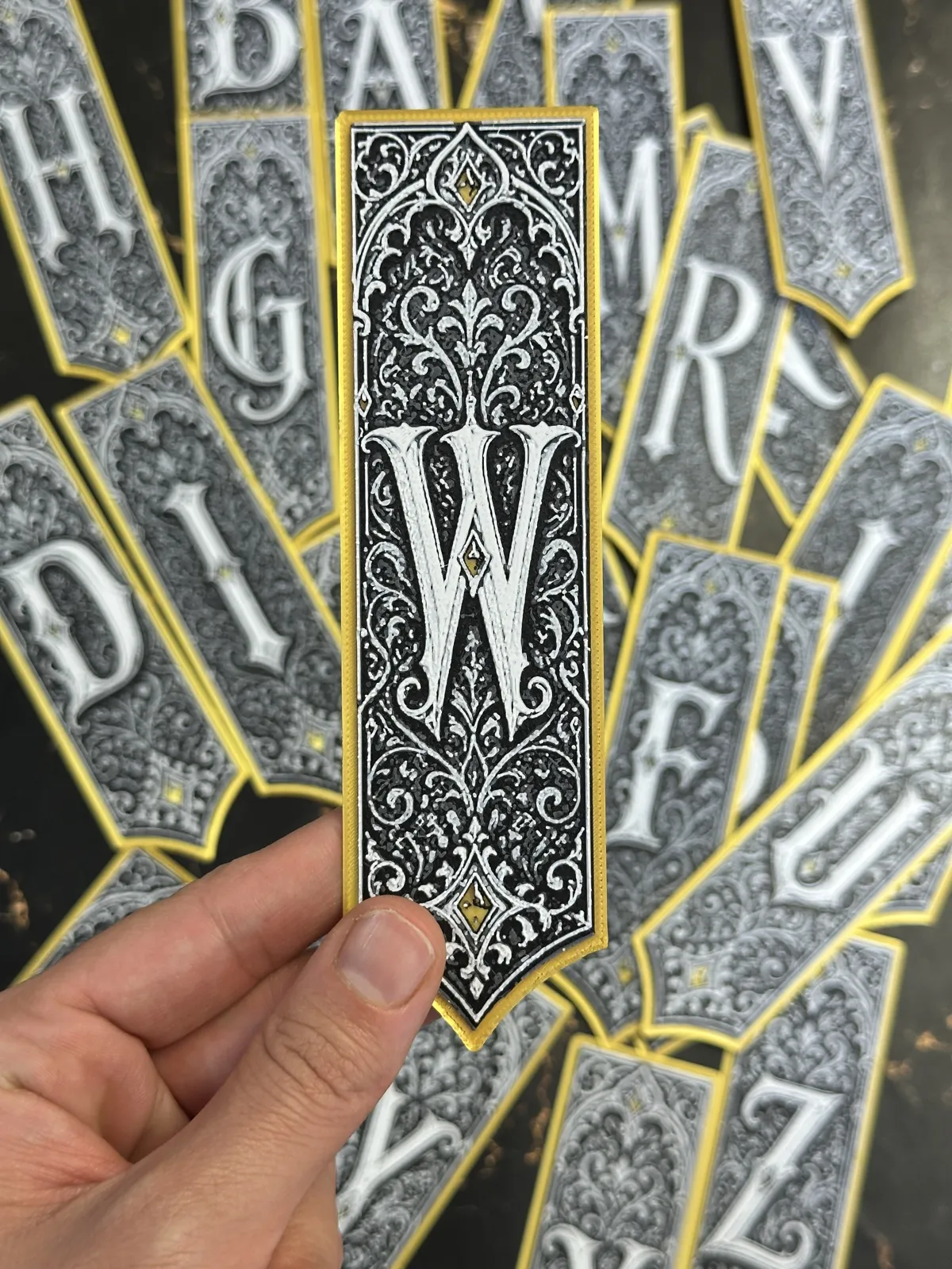 Gothic Letter W Bookmark - HueForge Alphabet