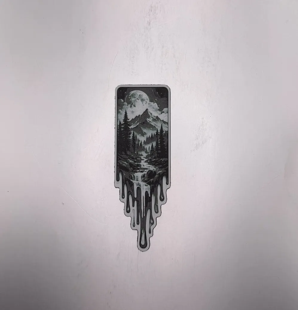 Mountain Fall Inkfall Bookmark - Hueforge