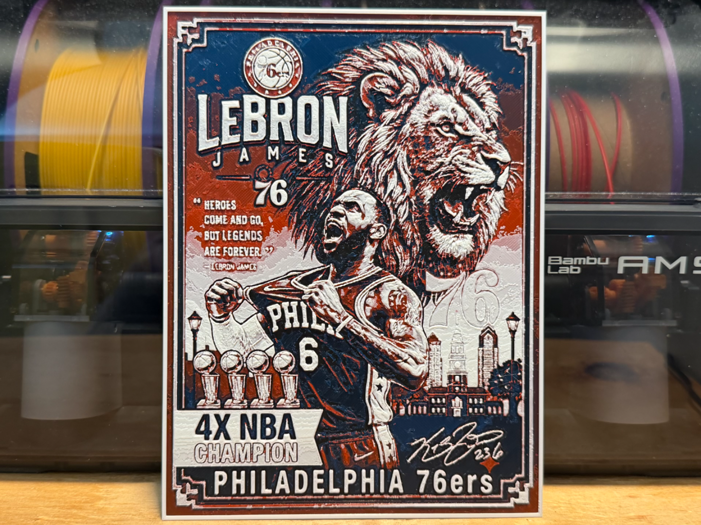 LeBron Philly 76ers NBA Poster Style HueForge