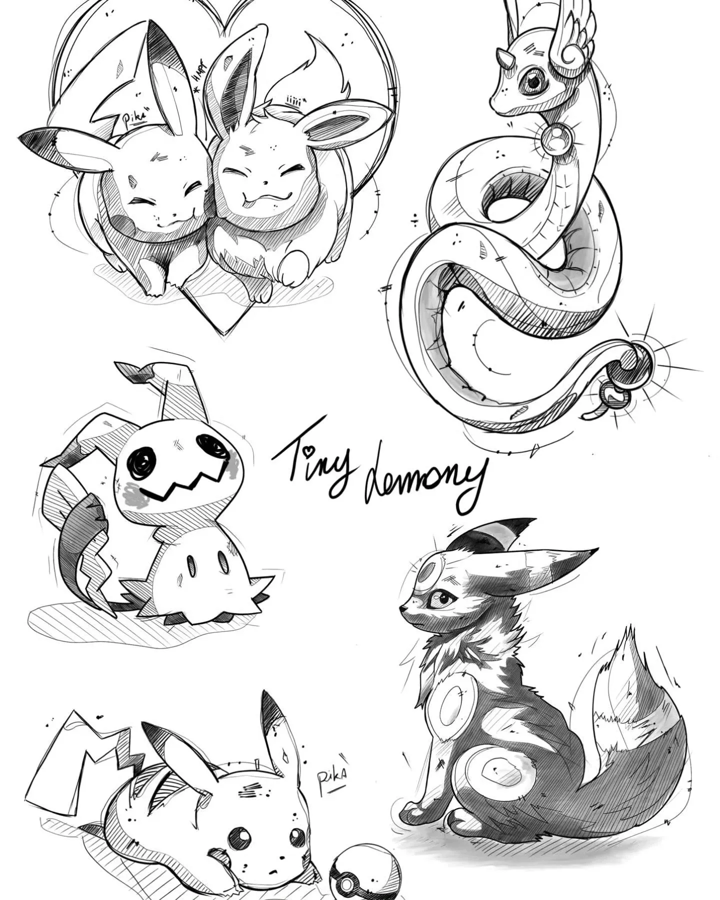 Pkmn pencil drawing collection
