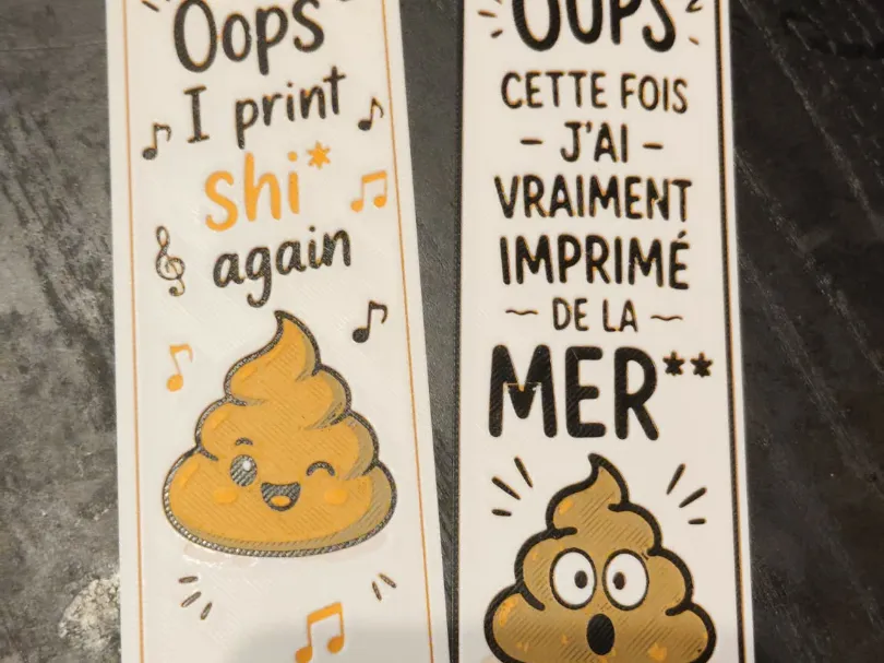 oops i print shit bookmark