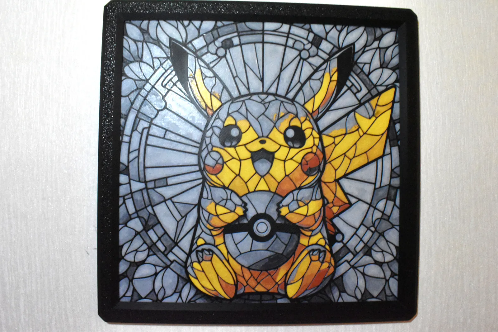 Pikachu Stained Glass Hueforge