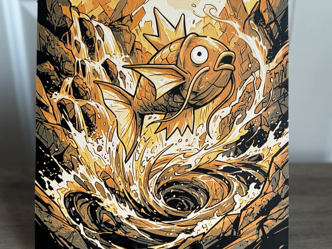 Magikarp’s Madness | 3D Hueforge Pokémon Art