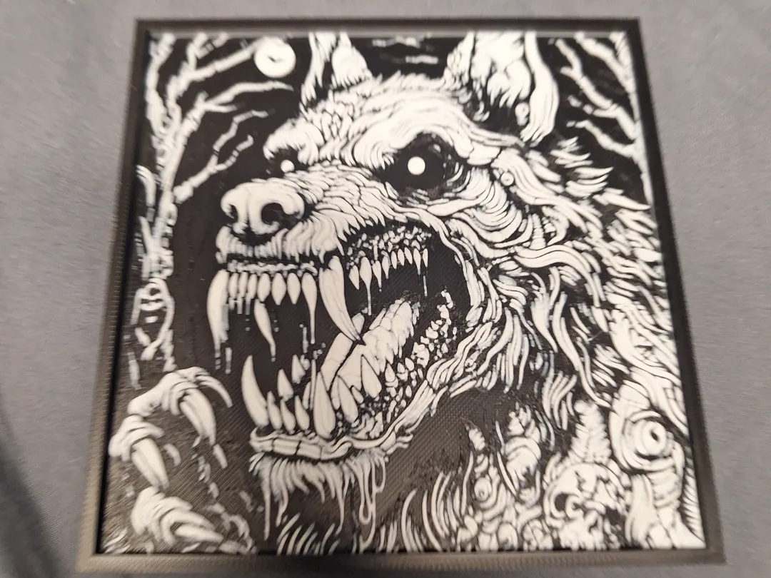 Werewolf in woods Hue Forge