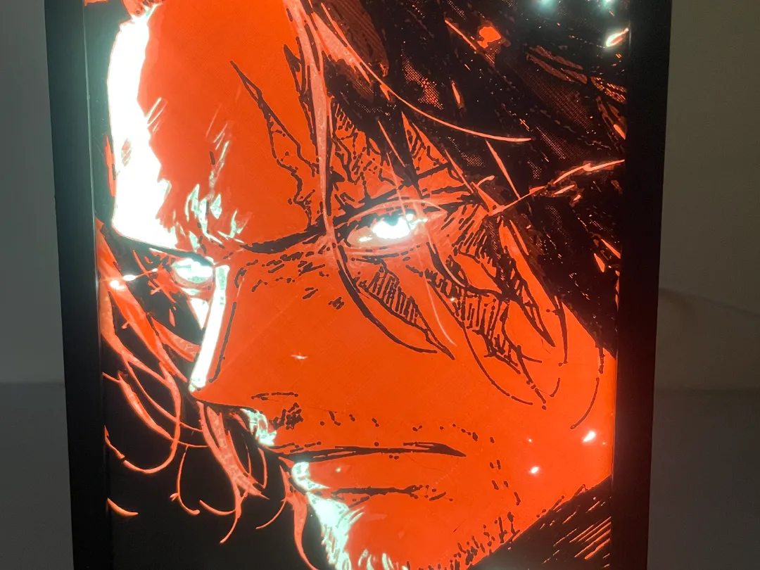 One Piece Shanks Lightbox Neon Frame