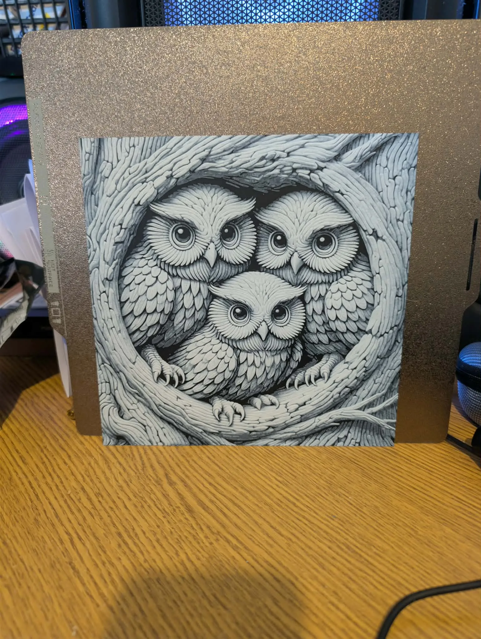 Owl Huddle - Hueforge