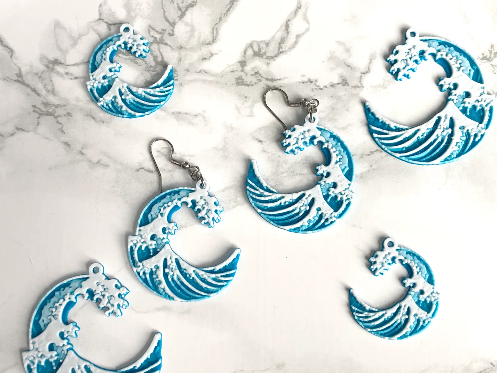 The Great Wave off Kanagawa HueForge Earrings