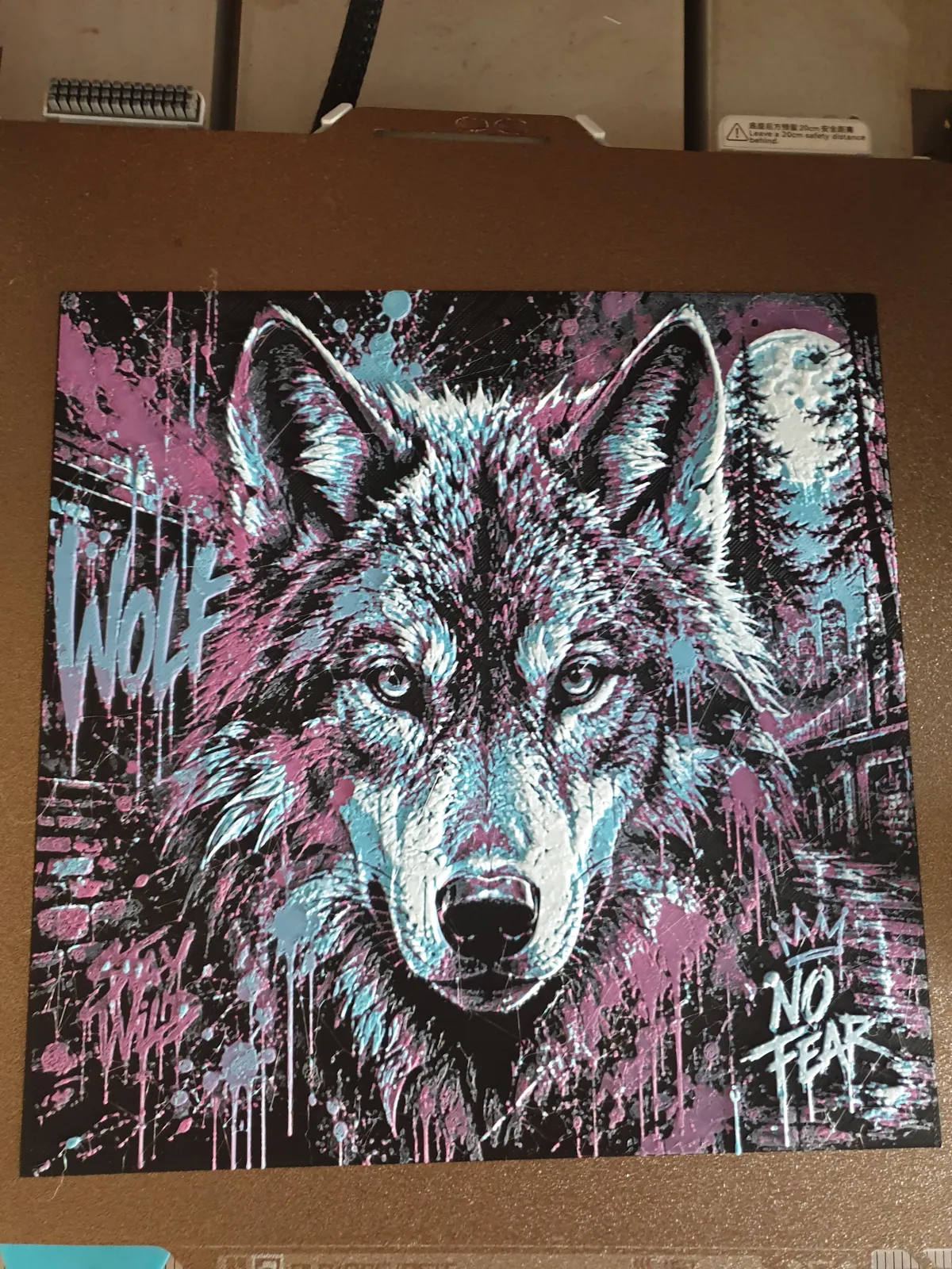 Graffiti Wolf 5 Colour HueForge Wall Art