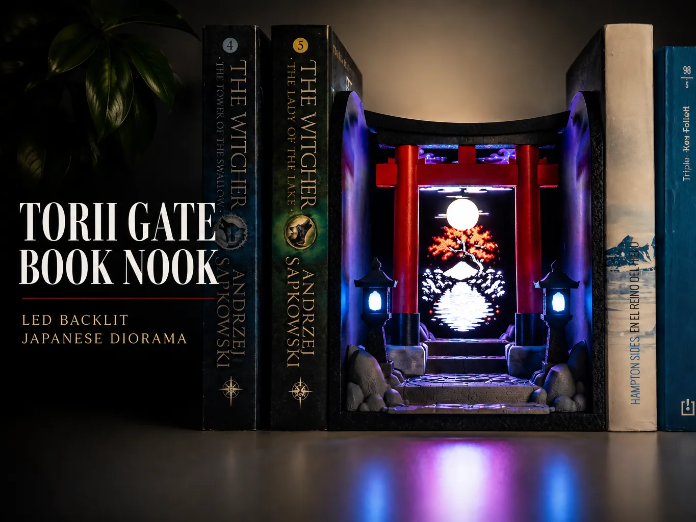 Torii Gate Book Nook LED Backlit Japanese Diorama