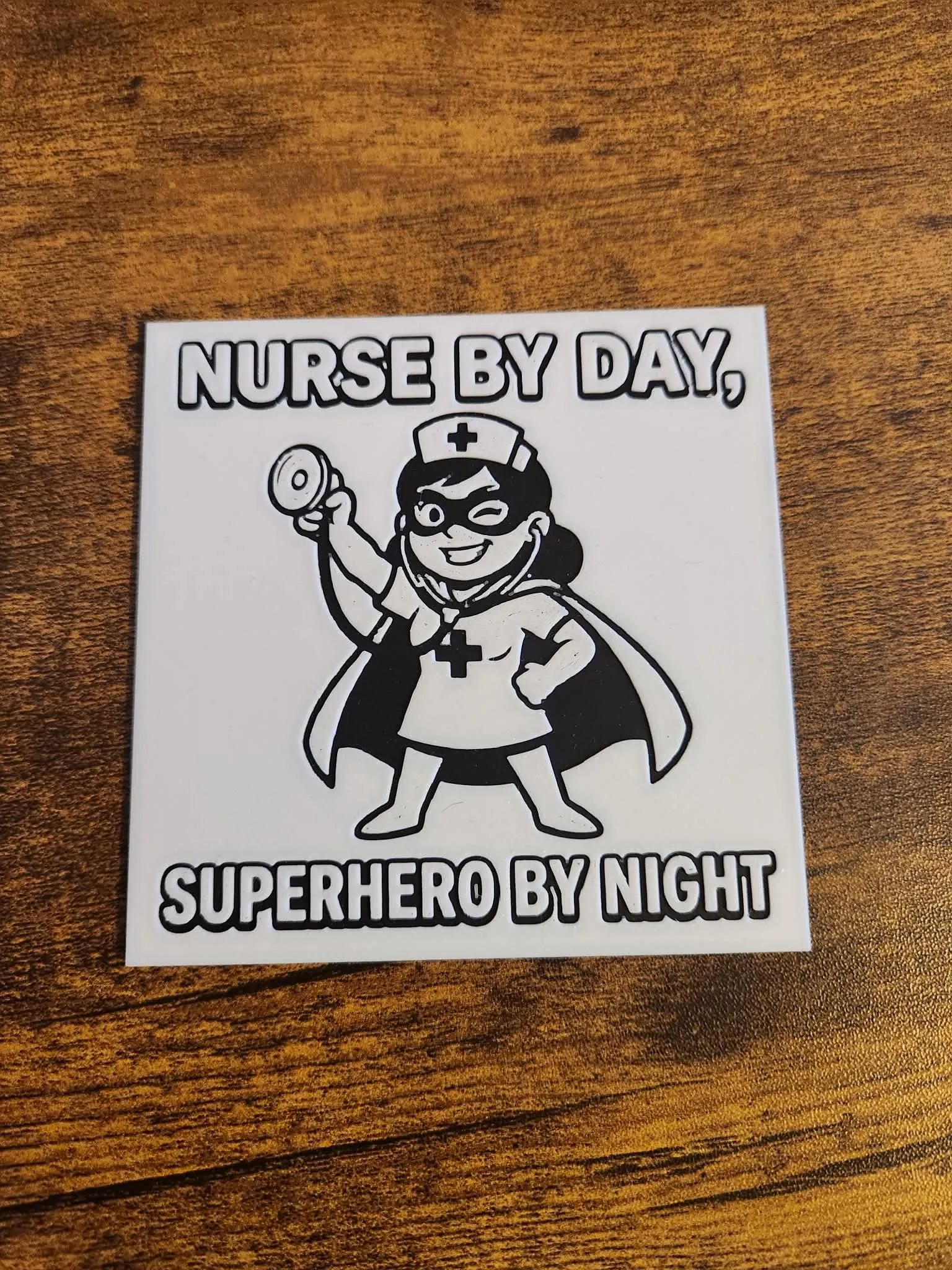 Funny Coaster - Nurse by day Superhero by night