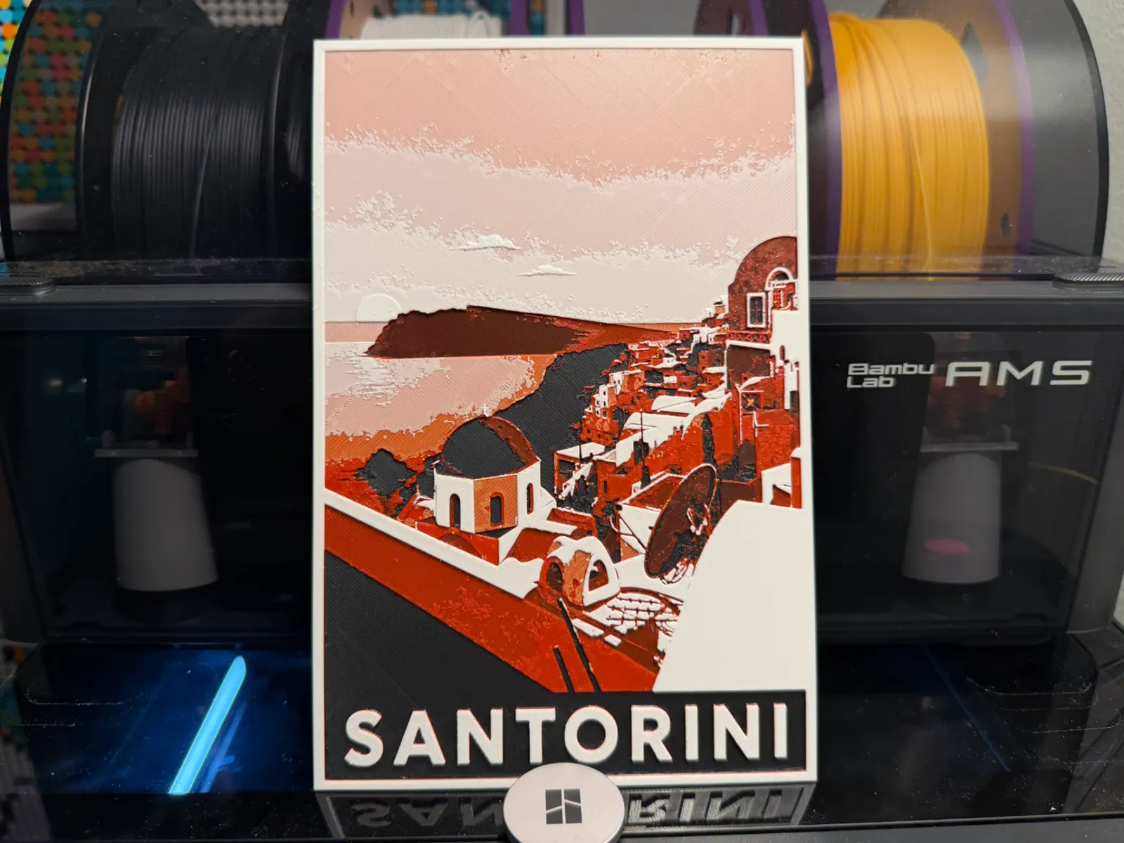 Santorini Greece HueForge Poster
