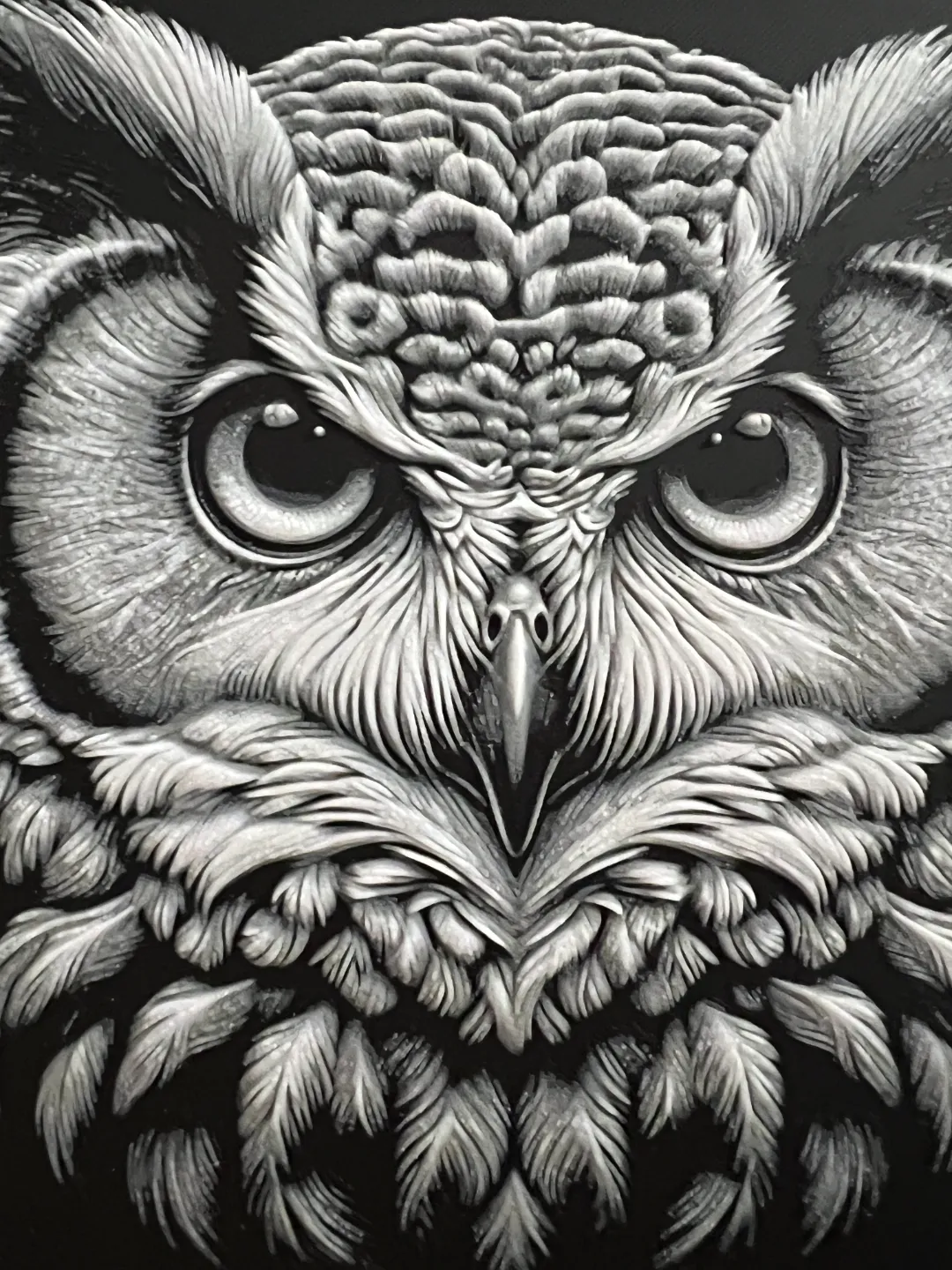 Grayscale Owl Hueforge
