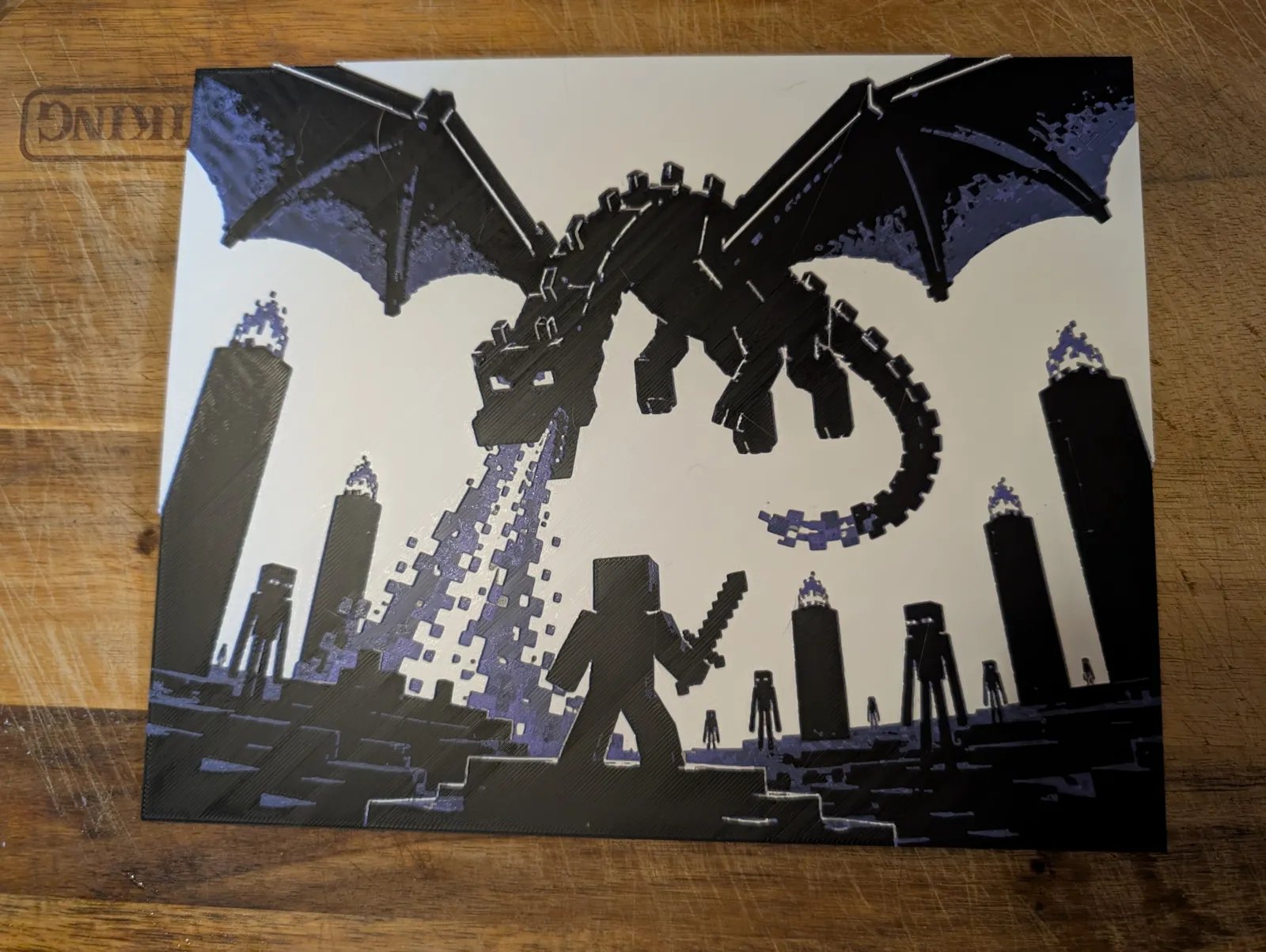 Minecraft Enderdragon Battle Scene Hueforge