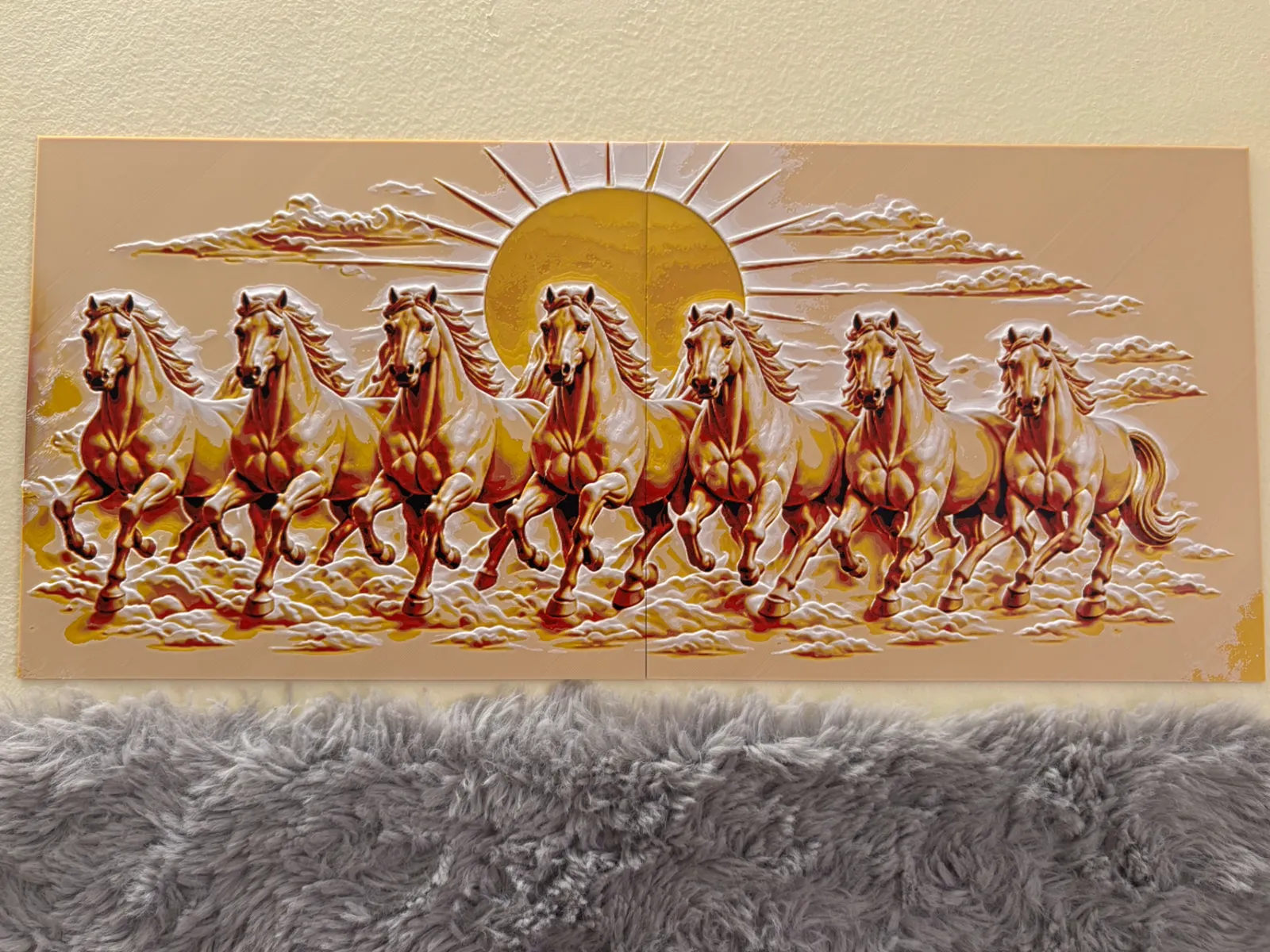 Seven Running Horses Wall Art HueForge (4 Color)