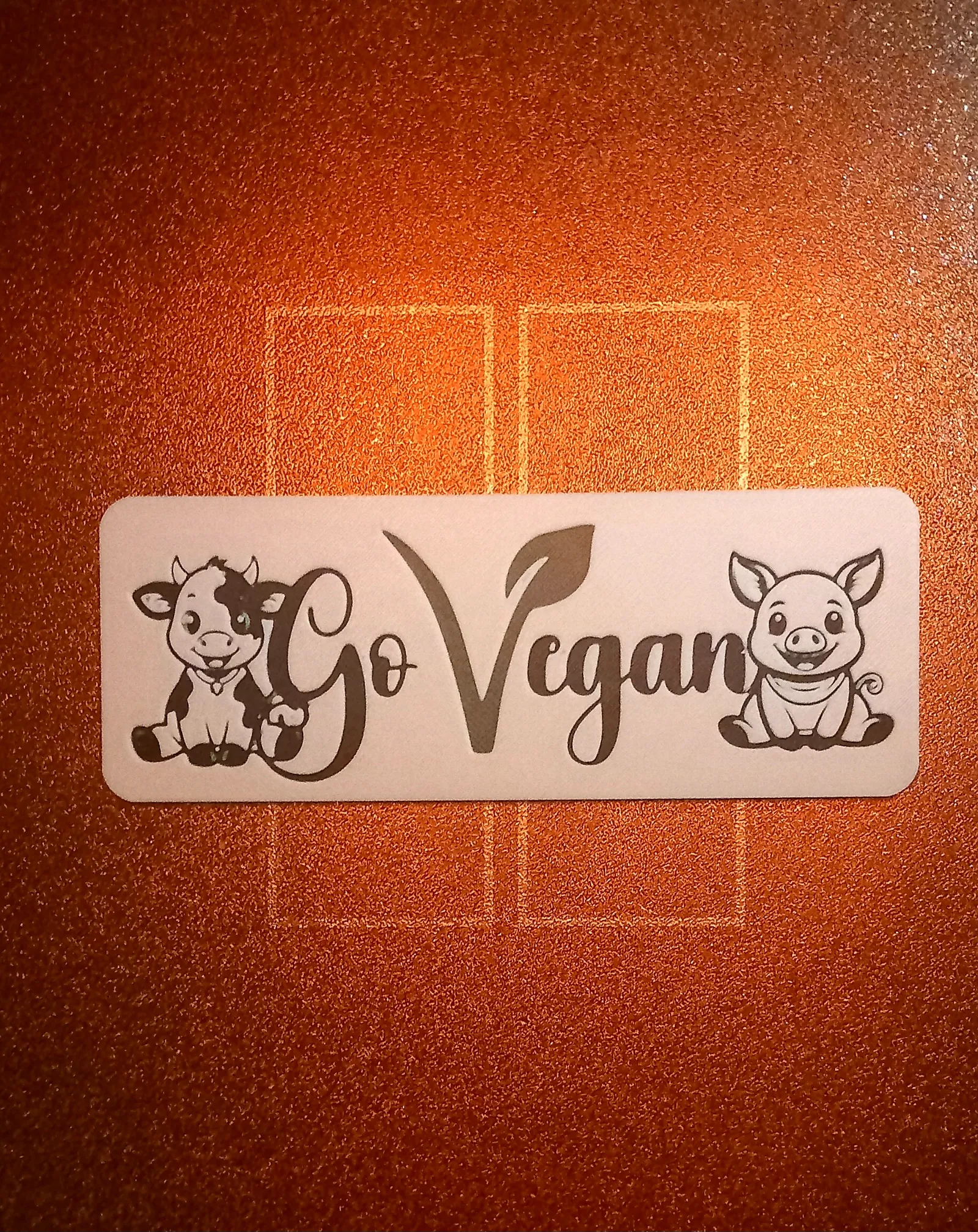 HueForge | Go Vegan 3D printed Sticker
