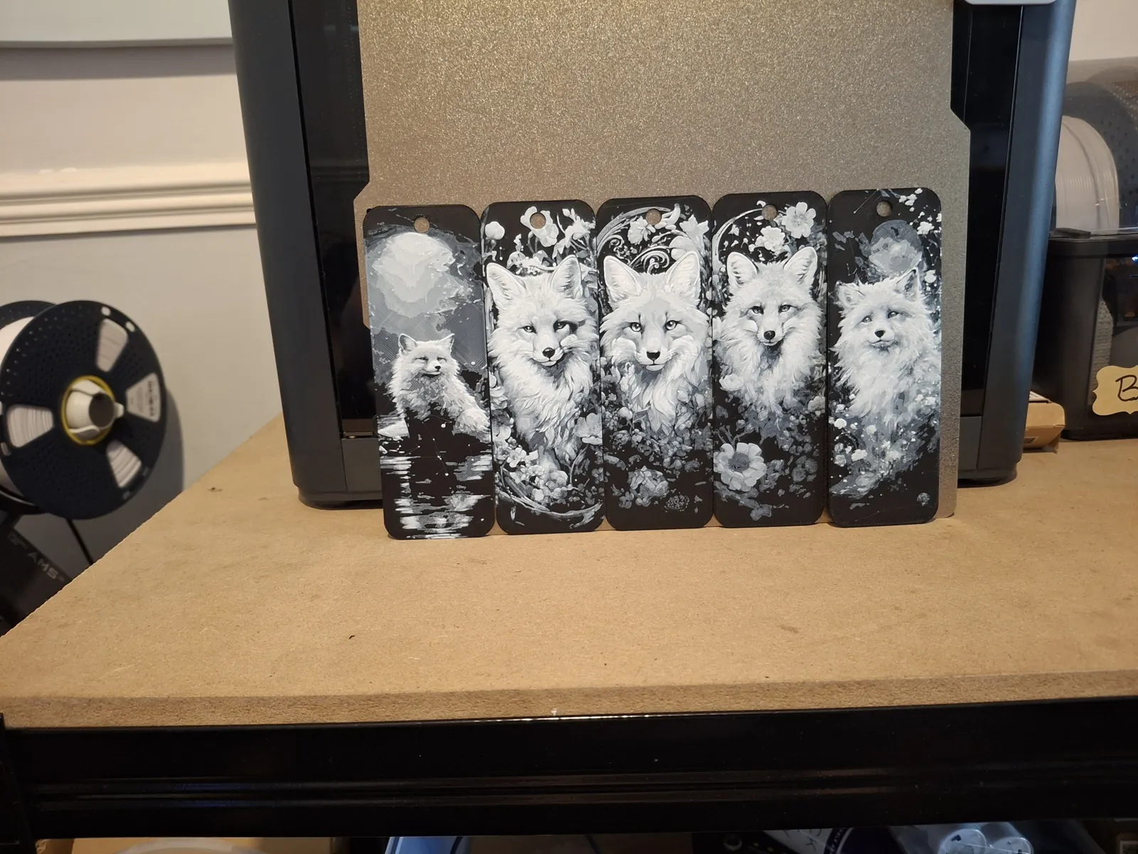 Set of 5 fox bookmarks