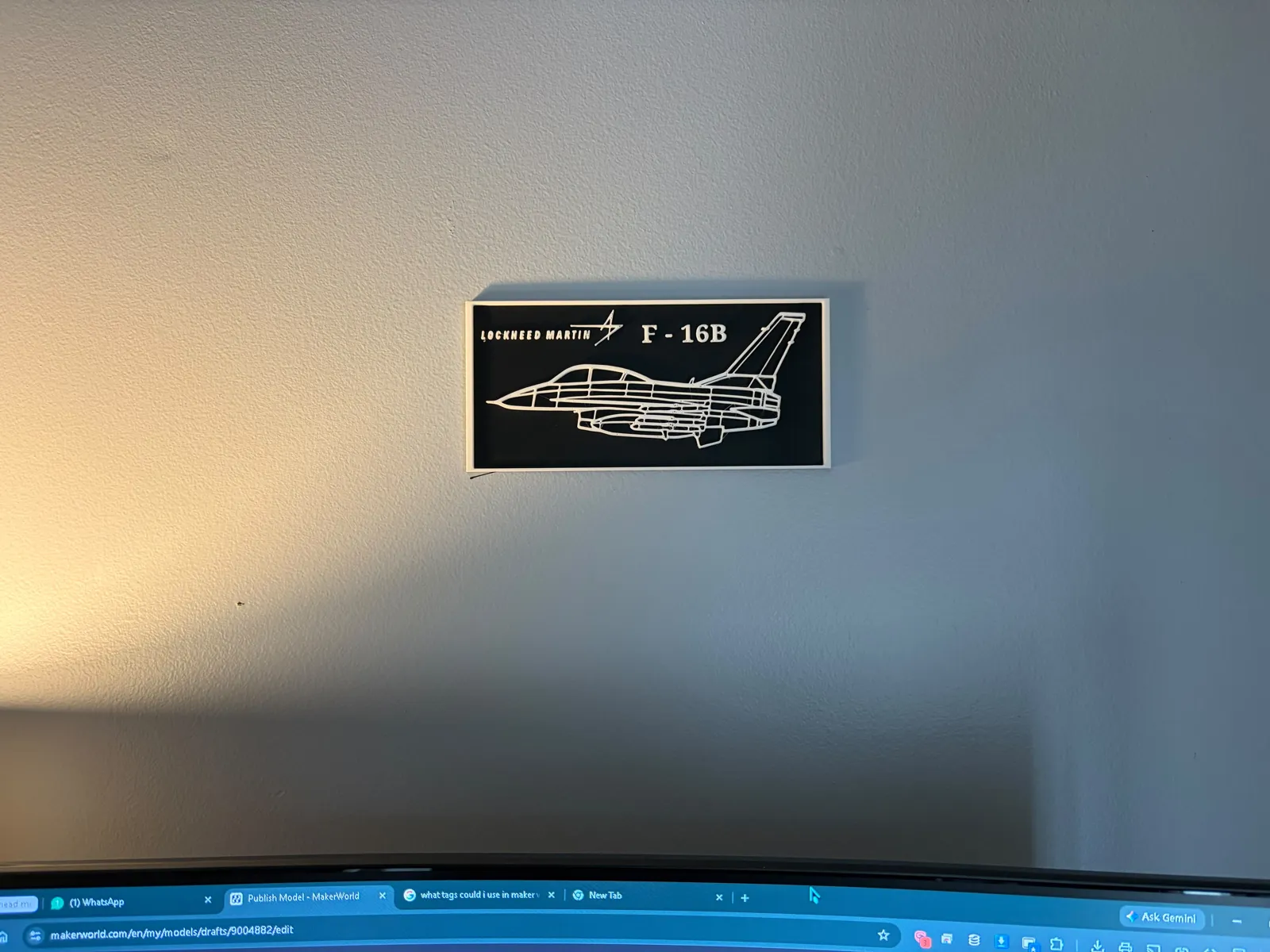 Lockheed mart F-16b Wall art in frame