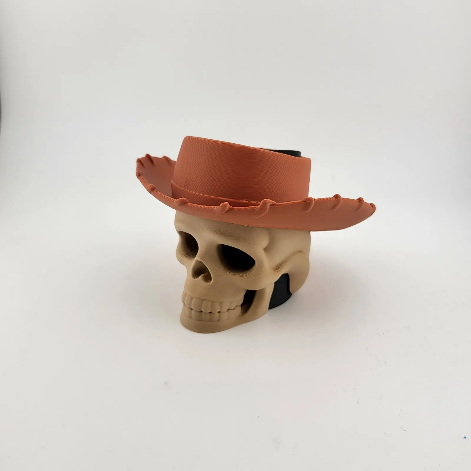 Woody Skull Hat Pen Holder | Desk Organizer