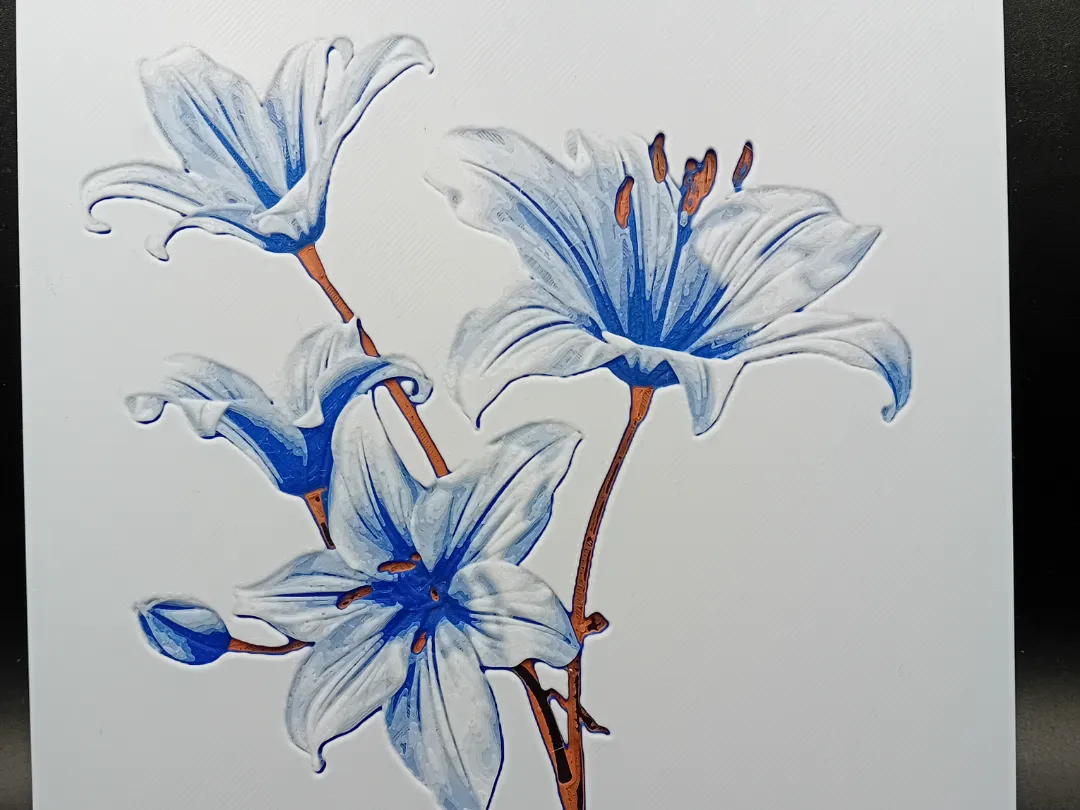 Blue Lilies Hueforge-hue forge blue flowers