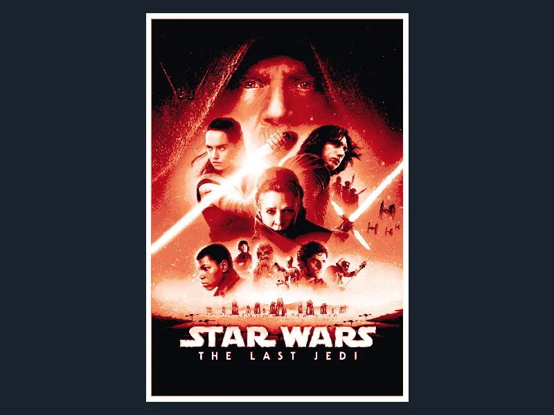 Star Wars The Last Jedi (Movie Poster - Hueforge)