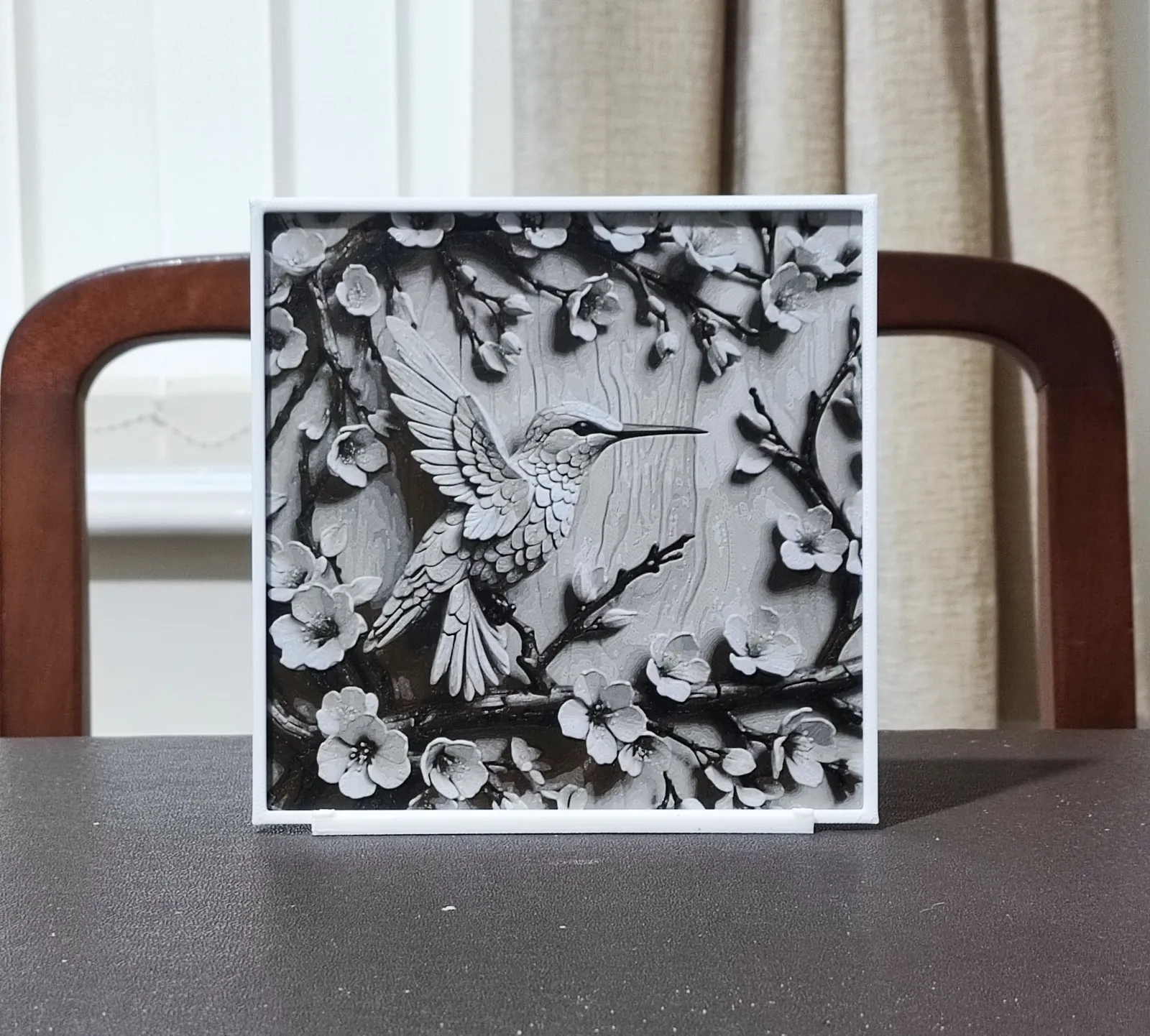 Carved Sakura Hummingbird - 4 Color HueForge
