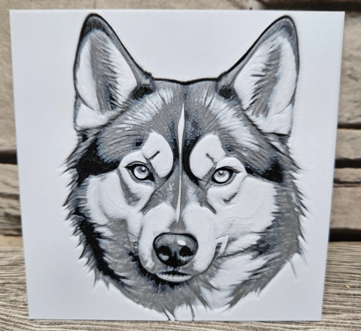 Husky in HueForge Black and White
