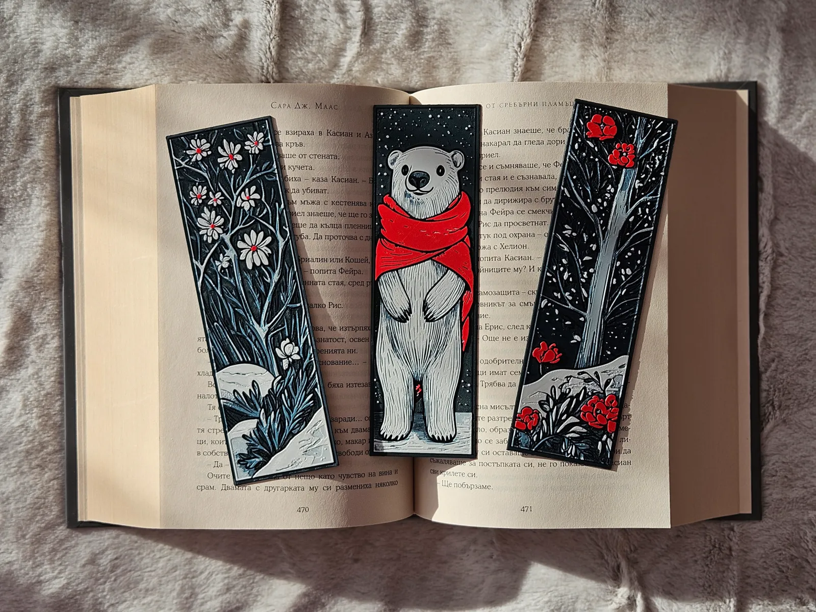 Bearberry Winter - Christmas Bookmarks Set