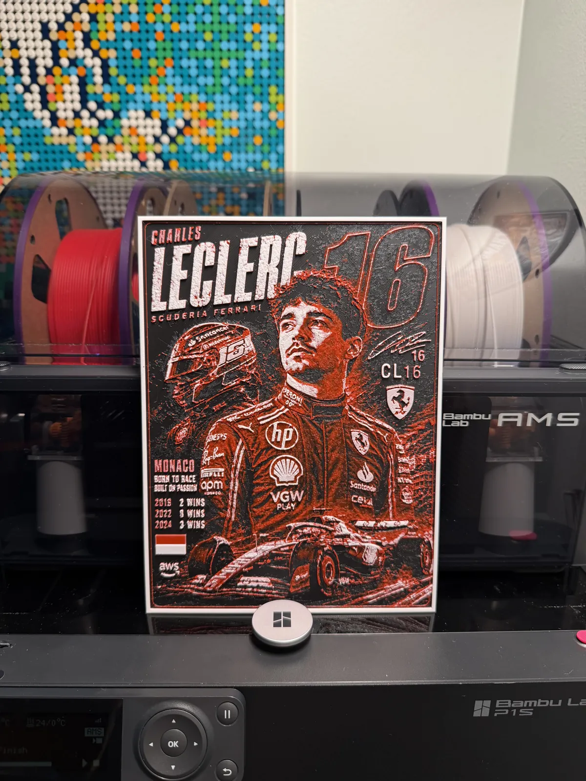 Charles Leclerc Ferrari Driver Card HueForge