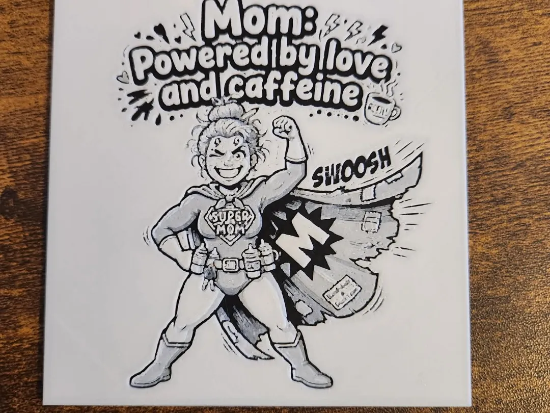 Funny Coaster - Mom Powered by love and caffeine