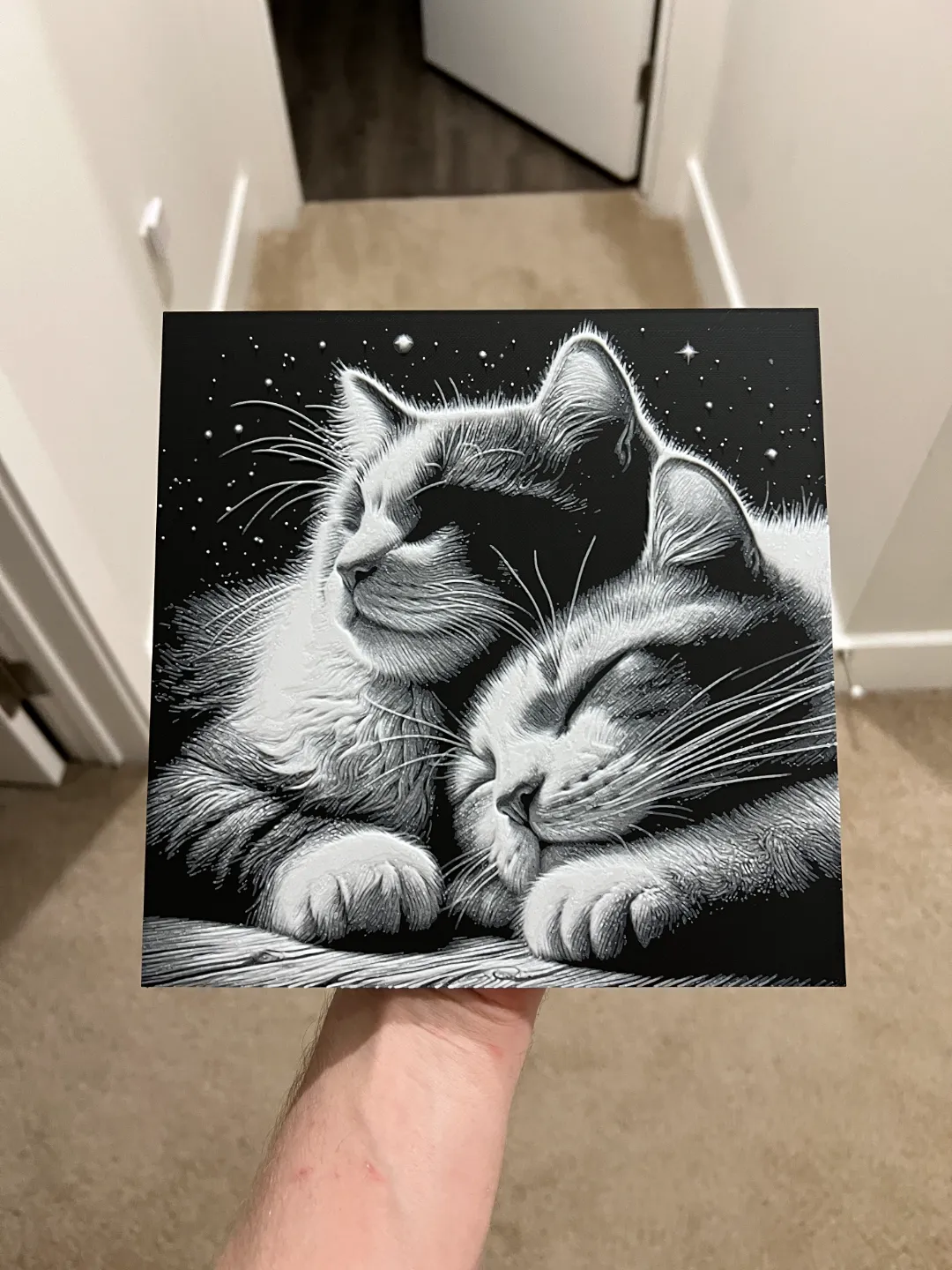 Cats Under Starlight Hueforge
