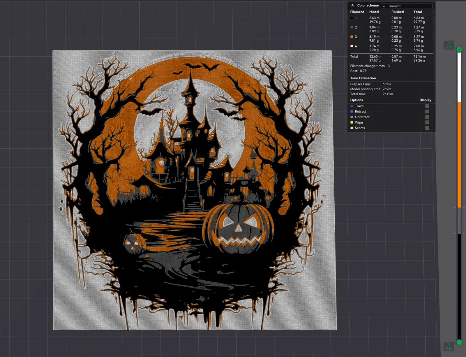 Halloween Mansion - 4 Color Hueforge Filament Painting