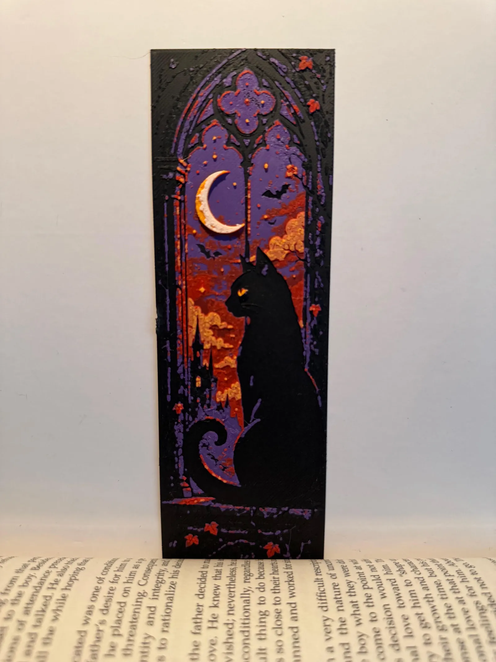 Gothic Style Black Cat Bookmark