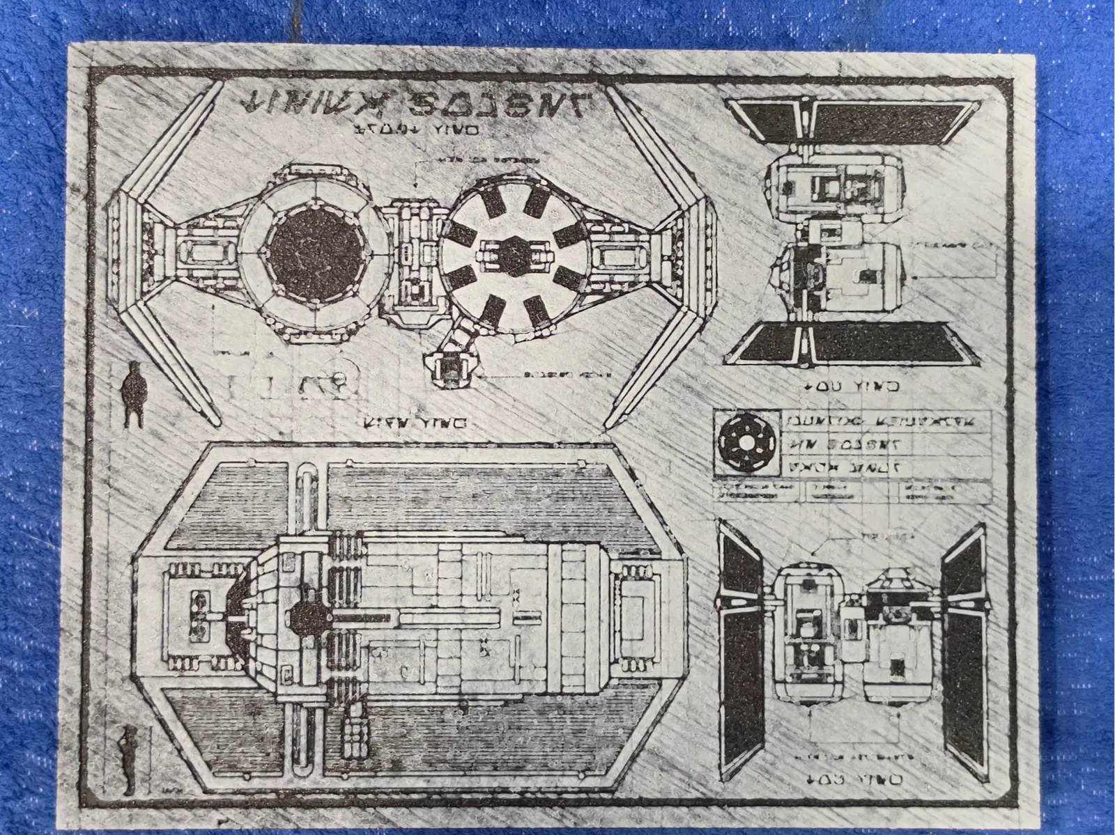 Imperial TIE Bomber Technical Blueprint Wall Art