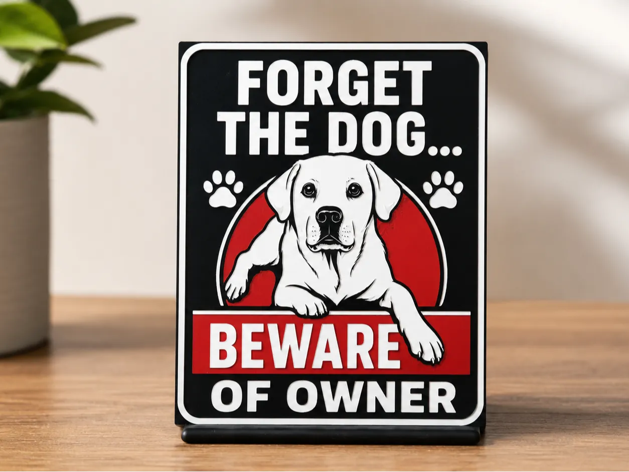 Forget the Dog – Beware of Owner HueForge Wall Art