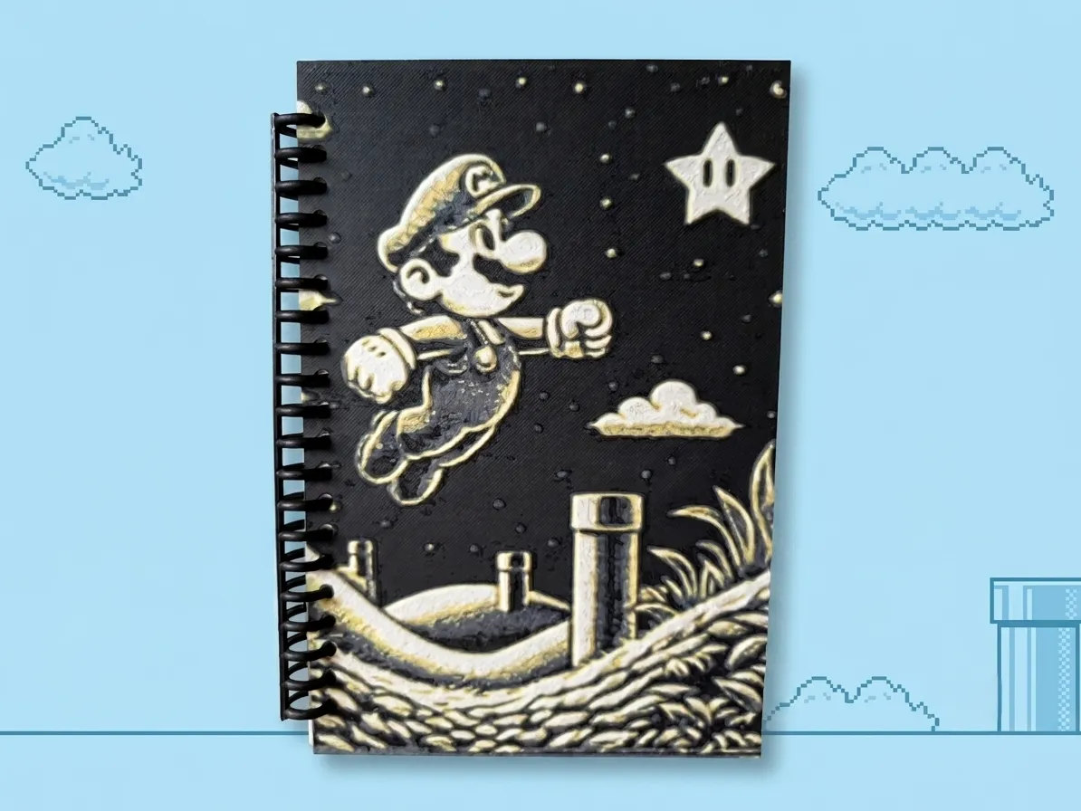 Mario Pixel Art Notebook Cover