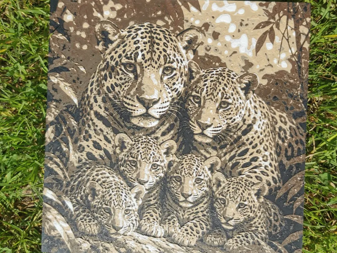 Jaguar Familie Hueforge Bild
