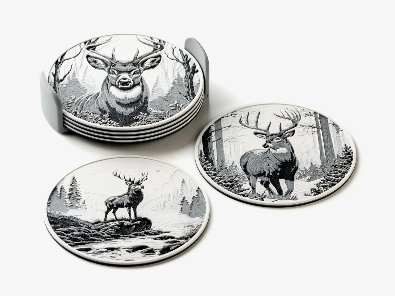 Winter Deer Coasters