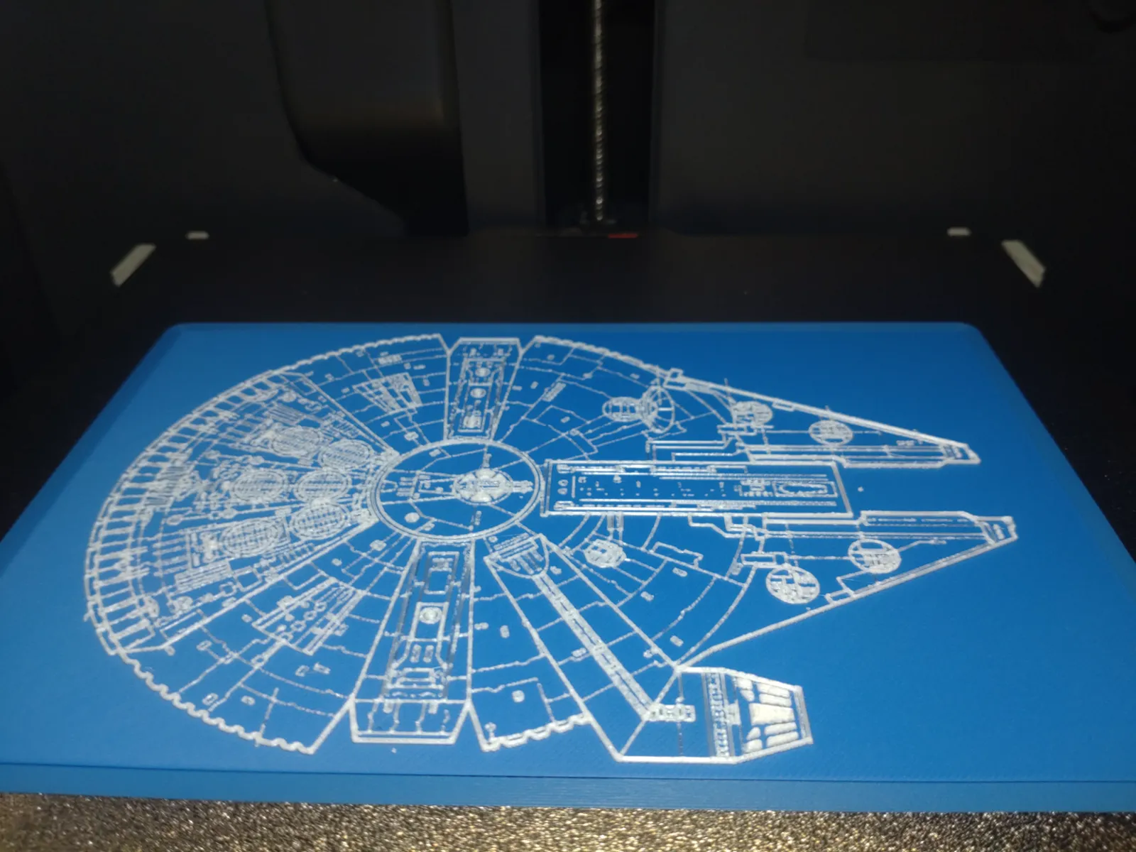Millennium Falcon blue print HueForge