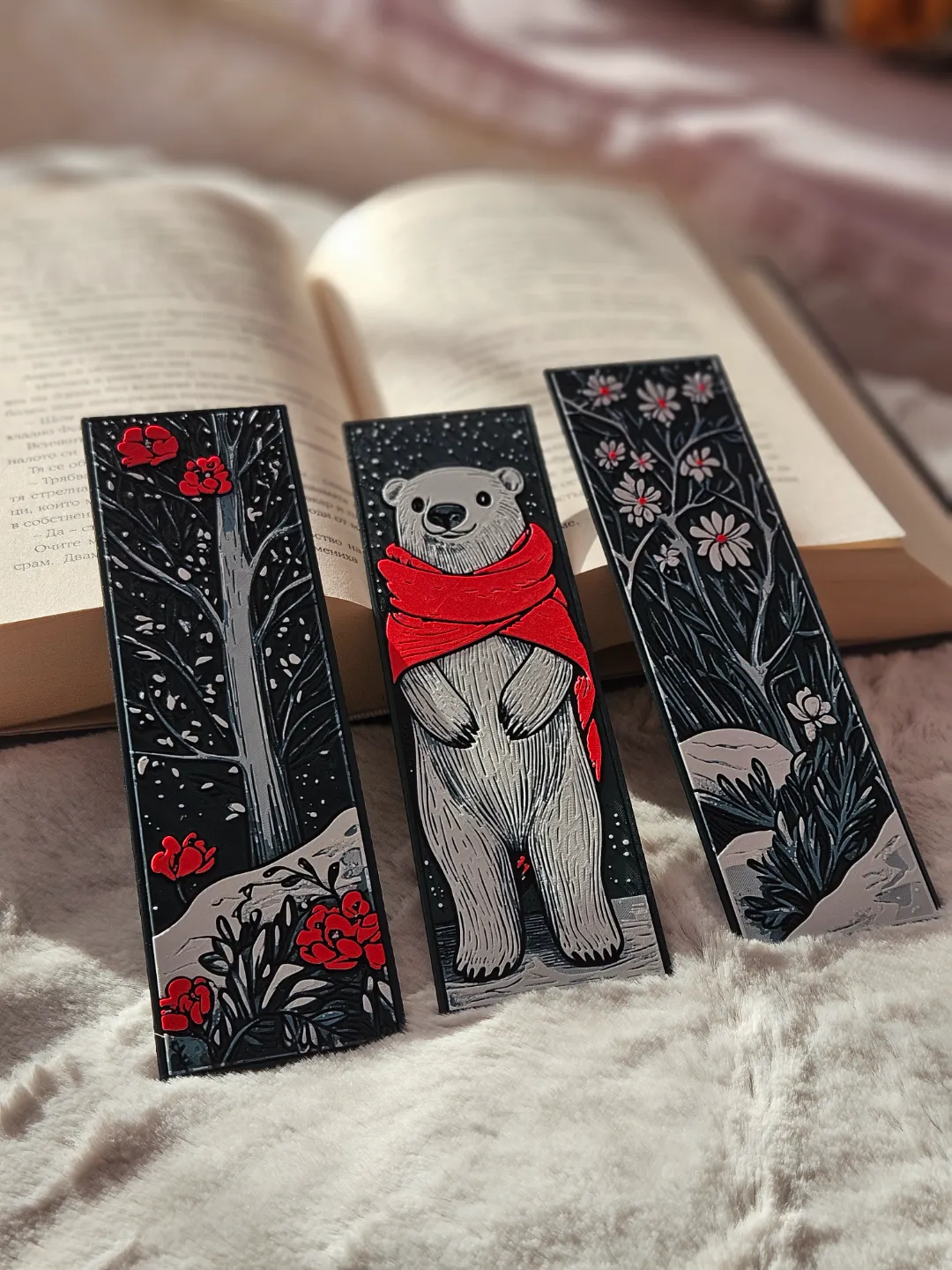 Bearberry Winter - Christmas Bookmarks Set
