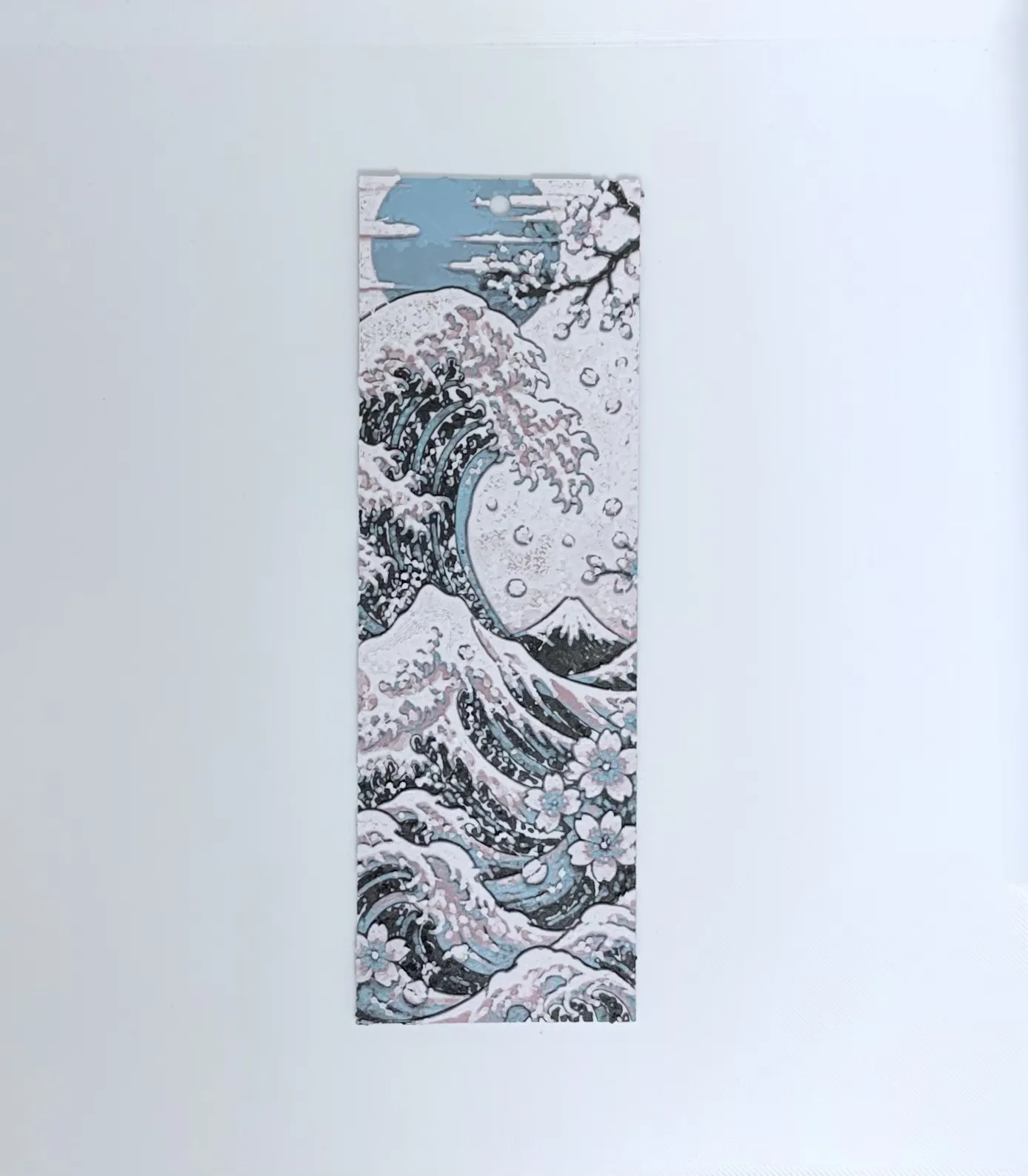 Japanese Wave Sakura Bookmark | Ukiyo-e | 15x5 cm