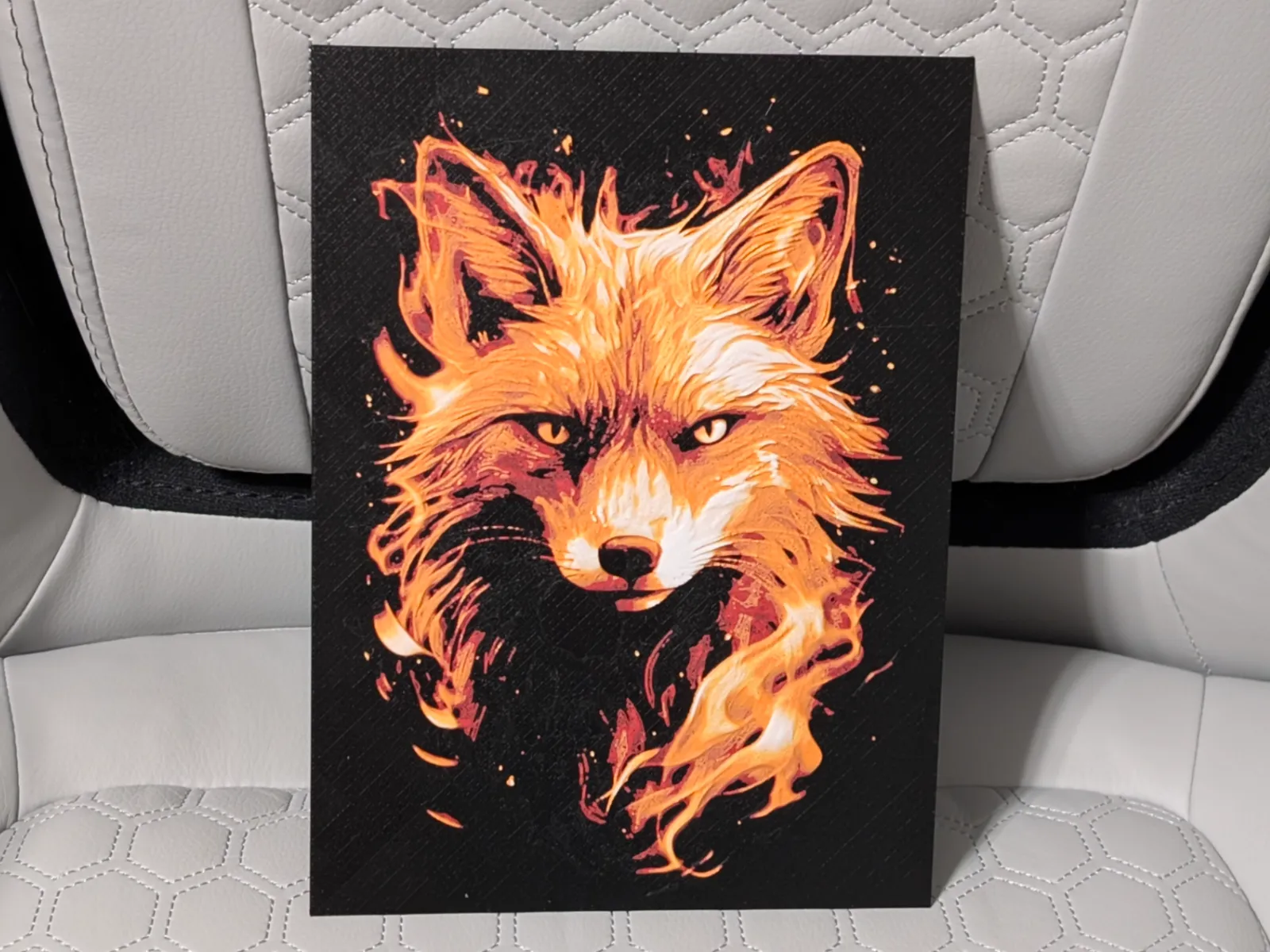 Fox painting fire hueforge