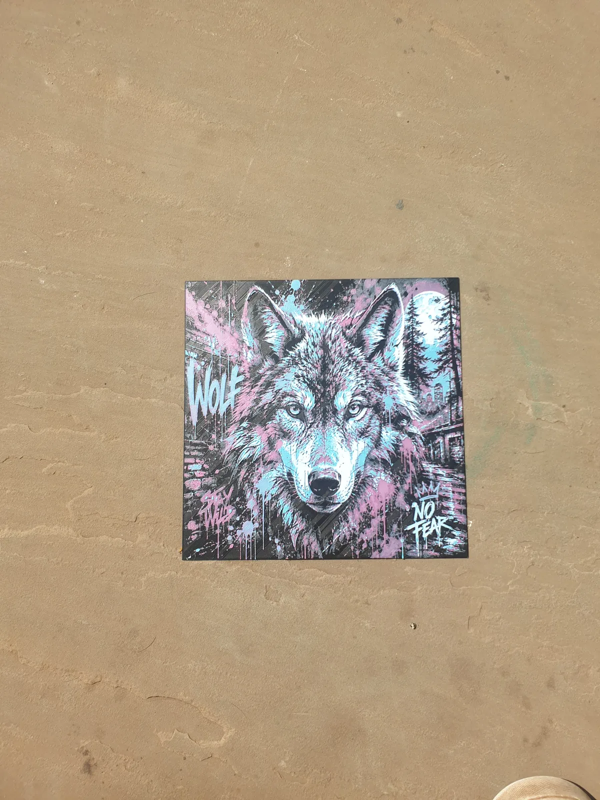Graffiti Wolf 5 Colour HueForge Wall Art